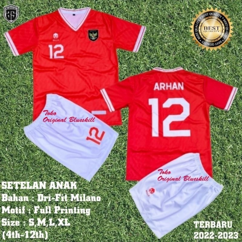 WILLSGOOD Setelan Baju Bola Anak argentina jersey piala dunia terbaru / setelan anak jersey argentin