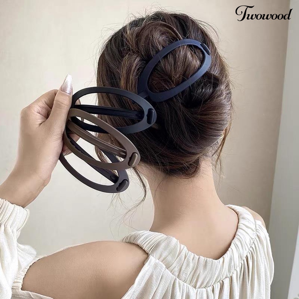 Twowood Hair Grip One-piece Buckle Elegan Dengan Gigi Gaya Korea Klip Rambut Jepit Rambut Klip Atas Aksesoris Styling Rambut