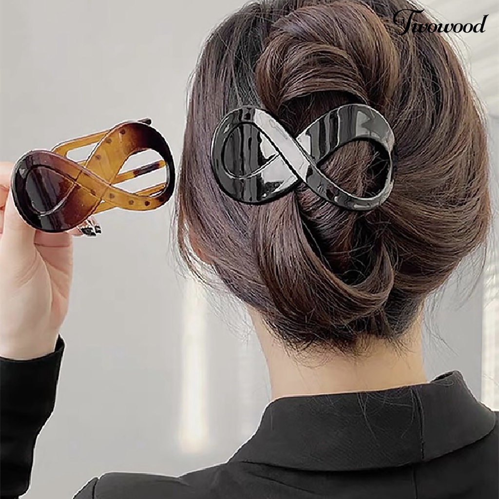 Twowood Women Hair Claw 8bentuk Warna Solid Melubangi Cakar Kuat Dengan Gigi Hair-fixed Anti-slip Halus Tepi Rambut Gripper Aksesoris Rambut