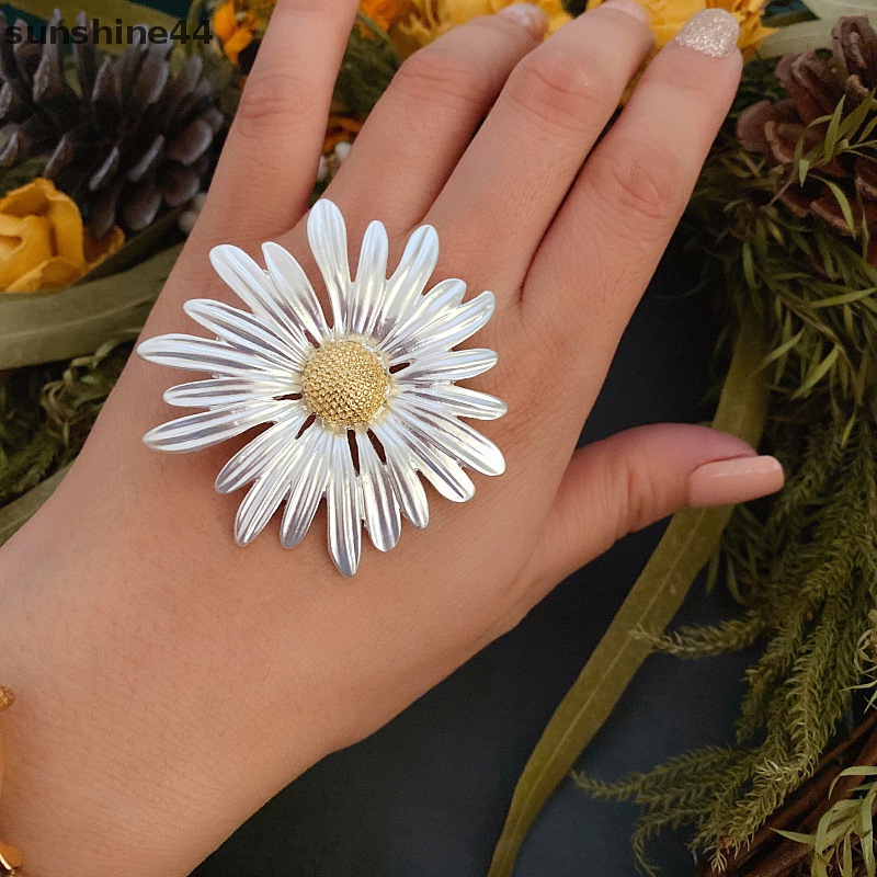 Sunshine Elegan Vintage Tanaman Logam Bunga Daisy Bros Pin Untuk Wanita Pria Kerah Aksesoris Pakaian Jas Syal Klip Perhiasan Hadiah ID