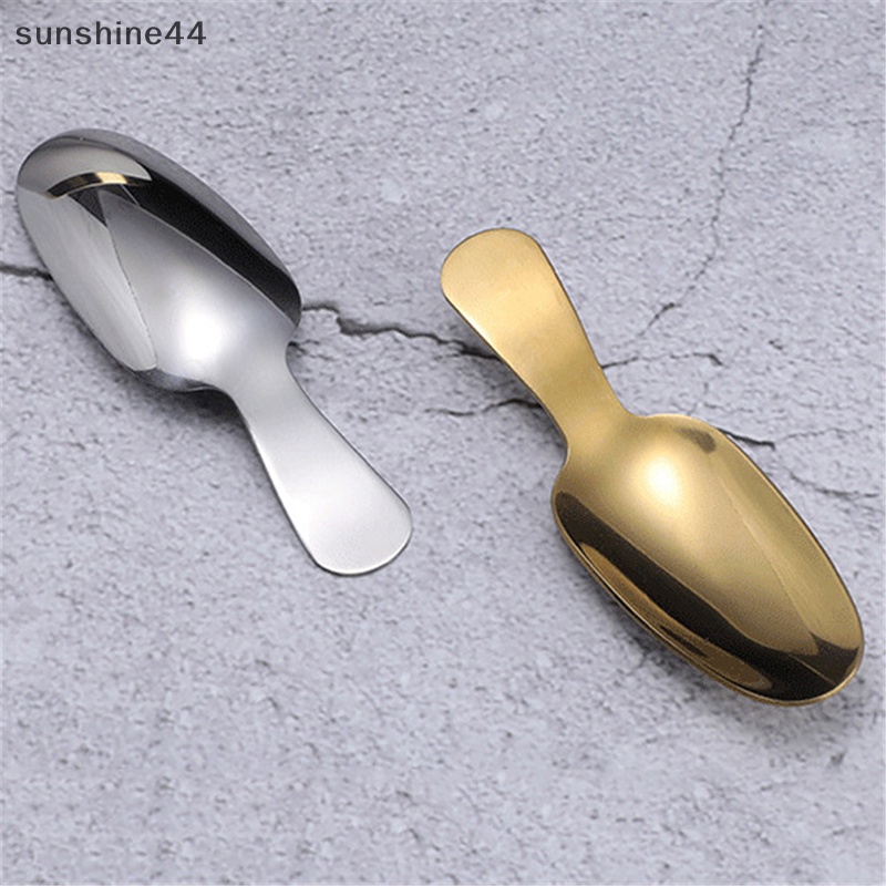 Sunshine Sendok Stainless Steel Mini Bumbu Dapur Bumbu Sendok Gula Teh Kopi Sendok Gagang Pendek Kayu Anak Sendok Gadget Dapur ID