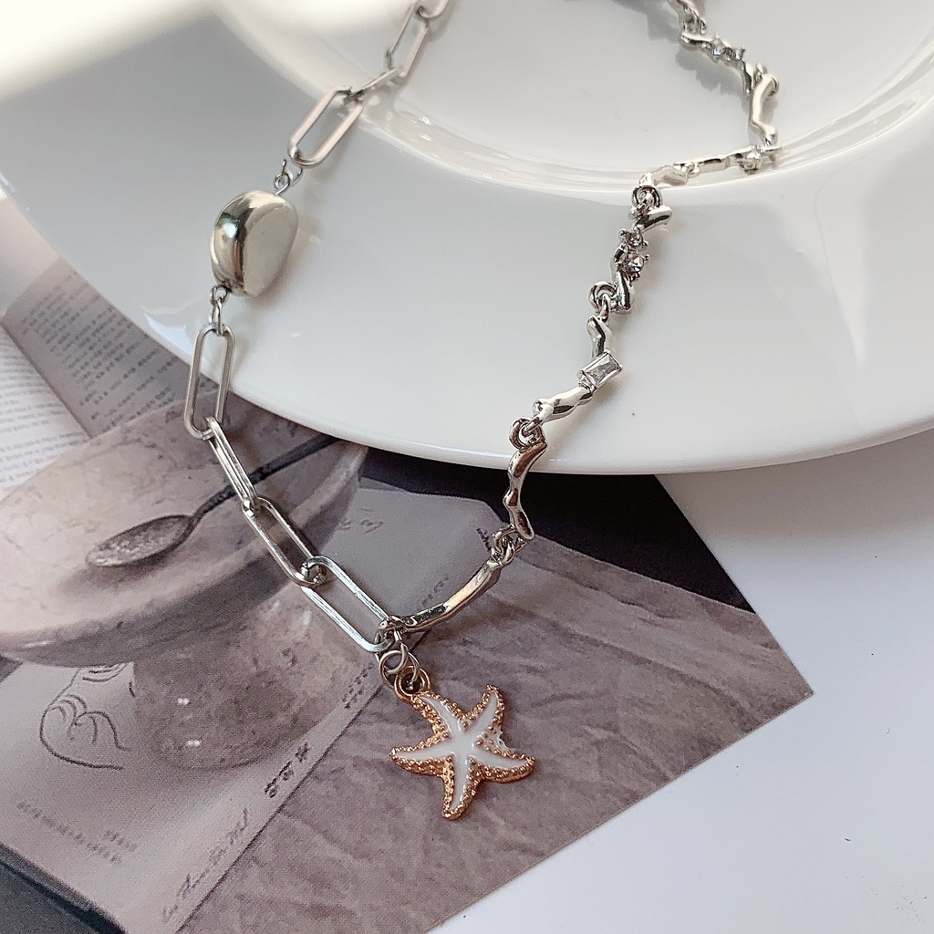 Desain Niche Baru Kecil Segar Tepuk Bintang Bawah Laut Sederhana All-Match Berkelas Cahaya Mewah Kalung Gaya Liburan