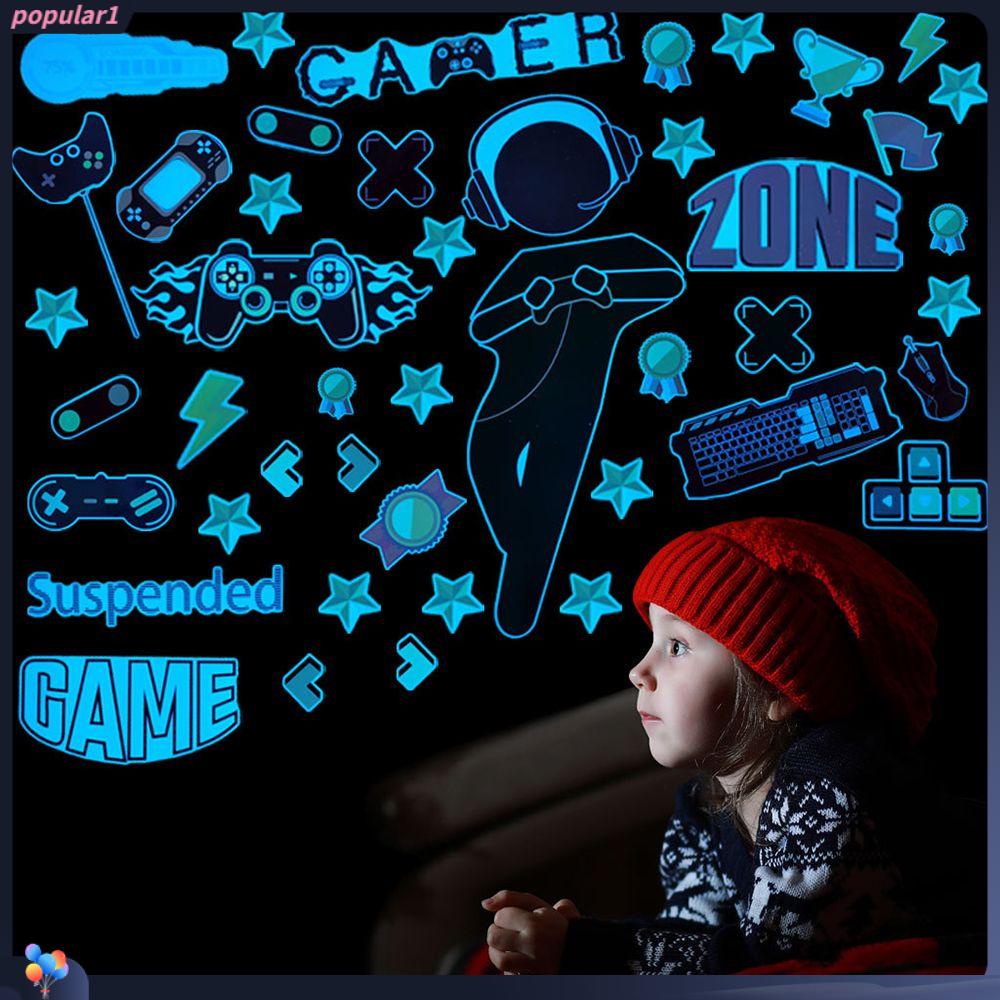 Populer Luminous Wall Sticker Starry Sky Dots Moon Cosmic Dekorasi Rumah Game Handle Stickers Glow In The Dark