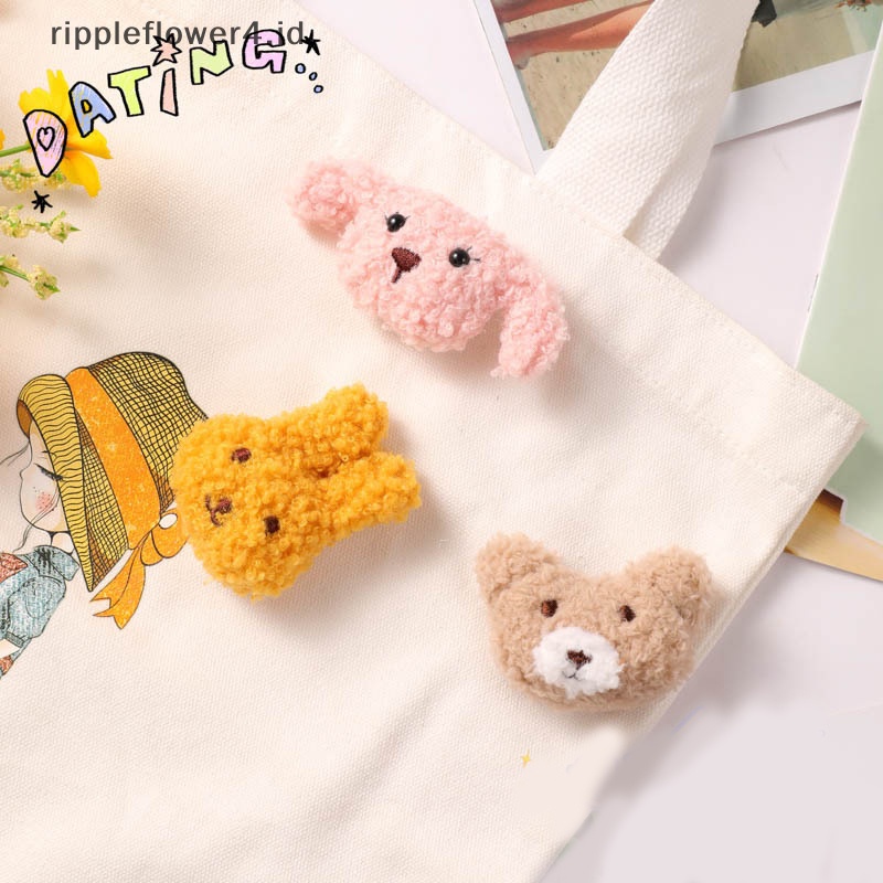 {rippleflower4.id} Bros Beruang Plush Kartun Manis Siswa Aksesoris Tas Sekolah Pin Lucu Korea Jepang~