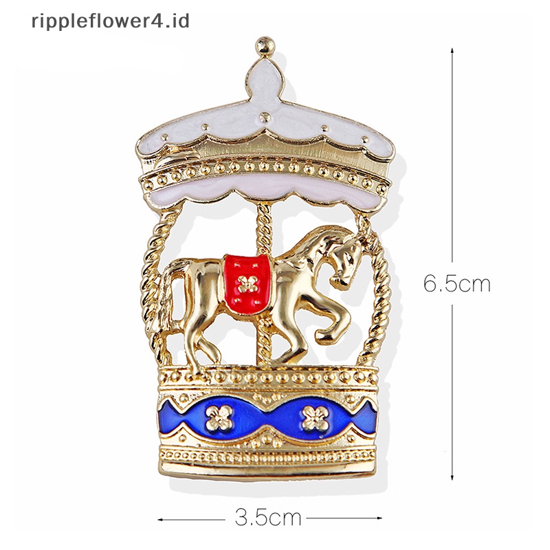 {rippleflower4.id} Bros Korsel Fairy Tales Untuk Wanita Enamel Pin Kuda Aksesoris Fashion~