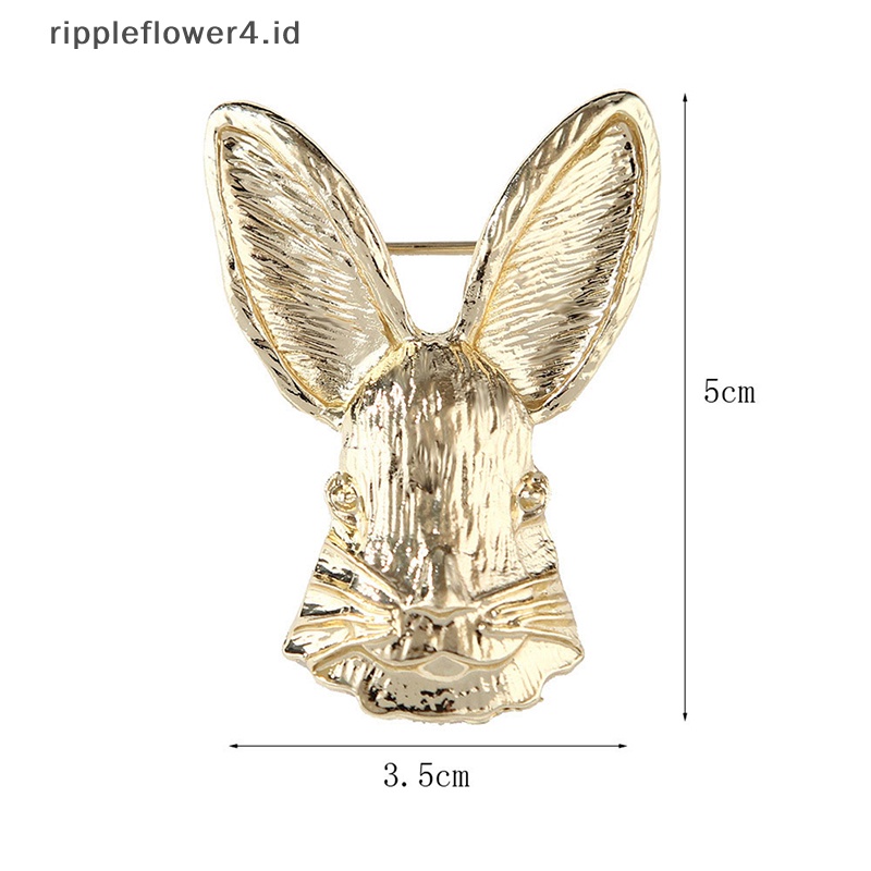 {rippleflower4.id} Pin Bros Mantel Kepala Kelinci Stereoskopik Vintage Fashion Untuk Wanita Gaun Pesta Decorag~