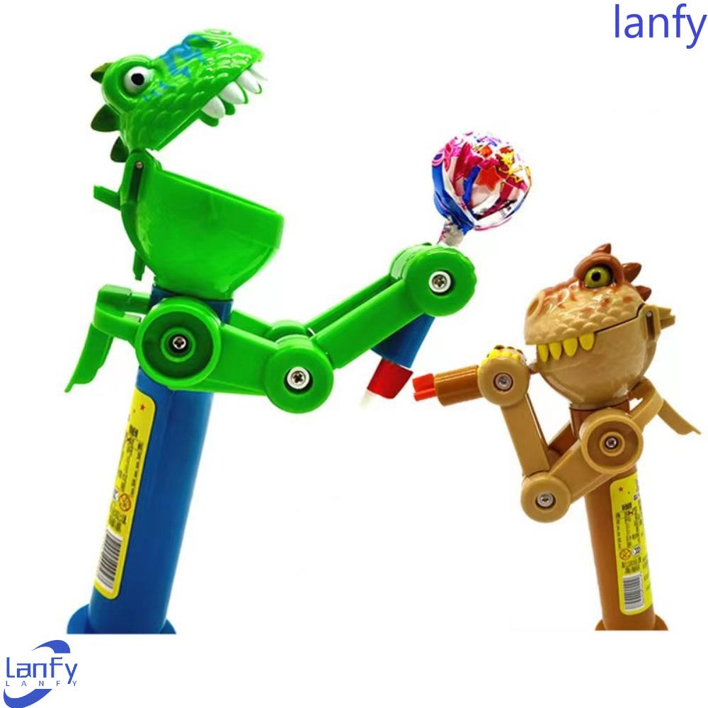 Lanfy Mainan Lolipop Bentuk Dinosaurus Lucu Permen Baru Tahan Debu Hadiah Anak Lollipop Penyimpanan Permen Dekompresi Mainan Lollipop Robot