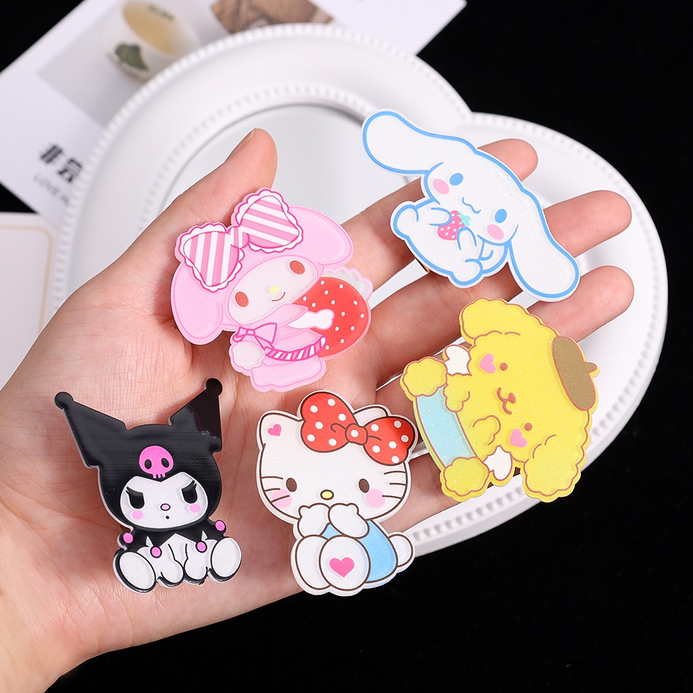 Kartun Anime Bercahaya Mulut Bebek Klip Hair Clip/Sanrio Glowing Jepit Rambut Gadis Hiasan Kepala/Kawaii Hello Kitty BB Klip Aksesoris Rambut/Anak Manis Hairgrip Hadiah/