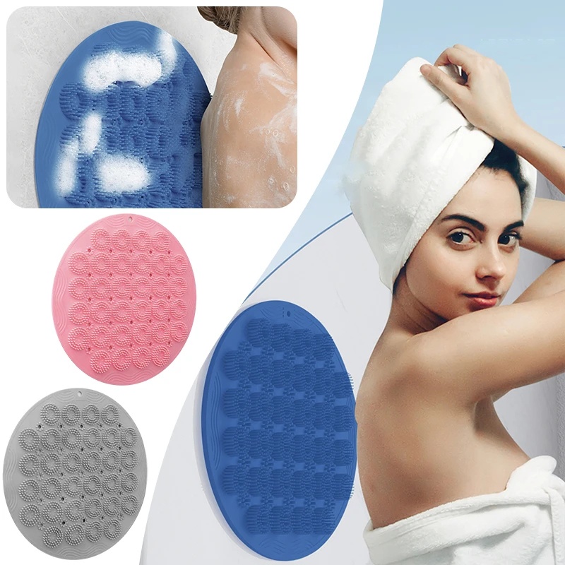 Silikon Menggosok Punggung Artefak Mandi Non Slip Perlengkapan/Exfoliating Pijat Suction Cup Pad Shower Mat/Alat Cuci Kaki Punggung Multifungsi/Alat Bersih Mandi Reusable