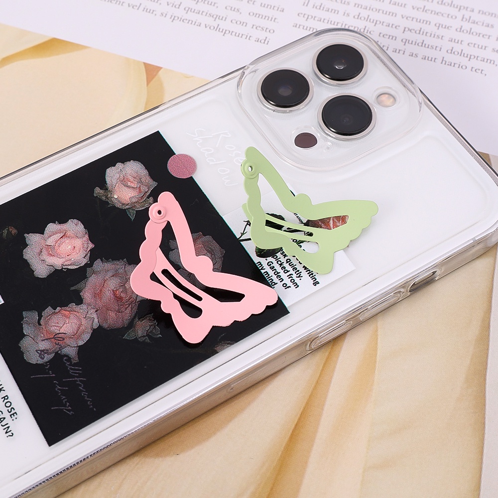 [Unggulan] 1/6pcs Klip Poni Samping Perempuan Gaya Korea Y2K Kupu-Kupu Klip BB Lucu Klip Tanpa Jejak Musim Panas Gadis Jepit Rambut Warna-Warni Jepit Aksesoris Rambut Alat Styling Rambut