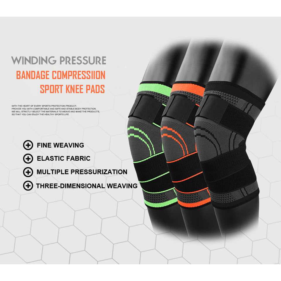 Pelindung Lutut AOLIKES Deker Pelindung Lutut Double Strap Kneepad Protector Support Olahraga Running Fitness Cycling