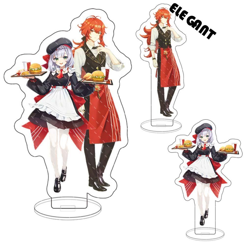 [Elegan] Anime Figure Akrilik Stand Hadiah Teman Gadis Koleksi Hadiah Edisi Spesial Diluc Noelle Joint GM Figure Model Noelle Diluc Venti Klee Keqing Dekorasi Meja