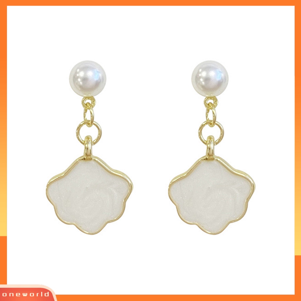 [WOD] 1pasang Drop Earrings Lovely Clouds Pendant Aksesori Pesta Dress-Up Perhiasan Mutiara Imitasi Tindik Menjuntai Anting Wanita Perhiasan