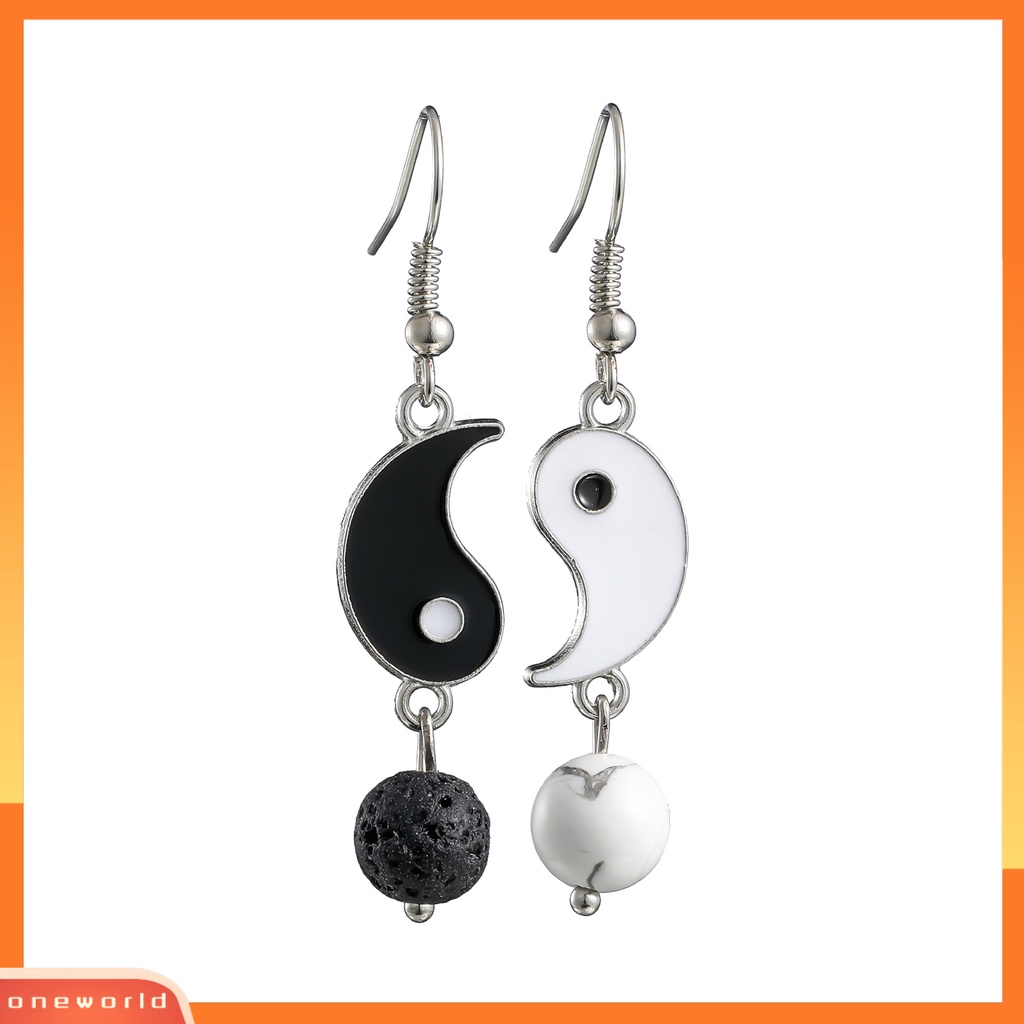 [WOD] 1pasang Drop Earrings Vintage Tahan Aus Indah Tai Chi Yin Yang Alloy Menjuntai Earrings Untuk Anak Perempuan