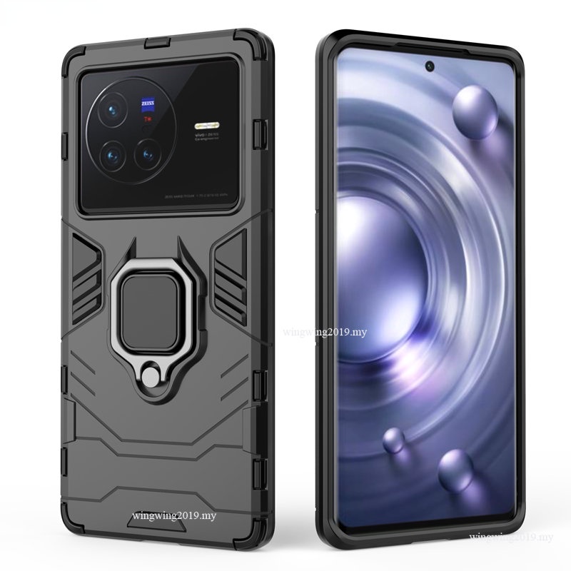 Shockproof Armor Case Untuk Vivo X80 Pro Cases Stand Holder Magnetic Phone Back Cover Untuk Vivo X80 Fundas