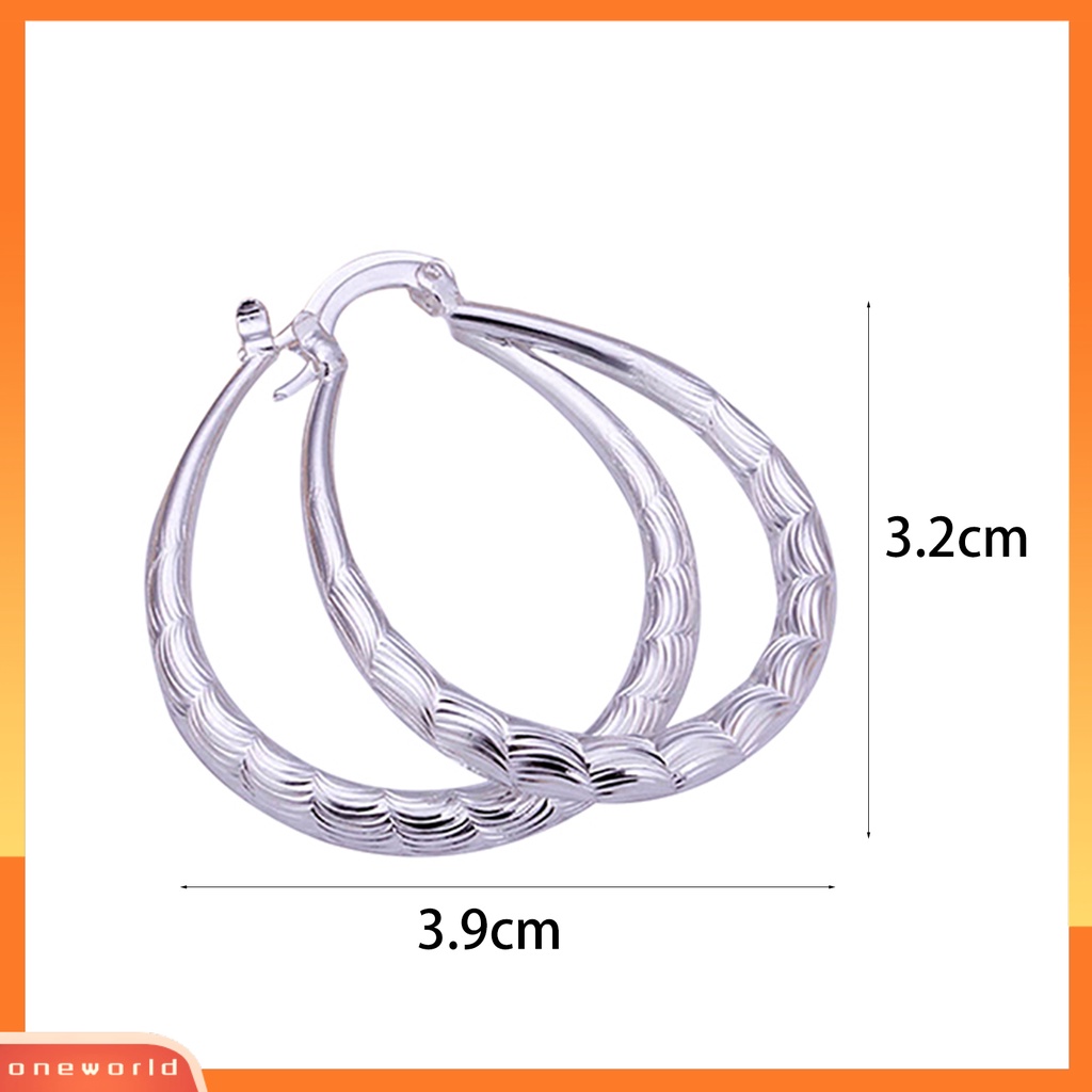 [WOD] Anting Indah U Bentuk Berlapis Perak Hoop Menjuntai Telinga Rings Untuk Pacaran