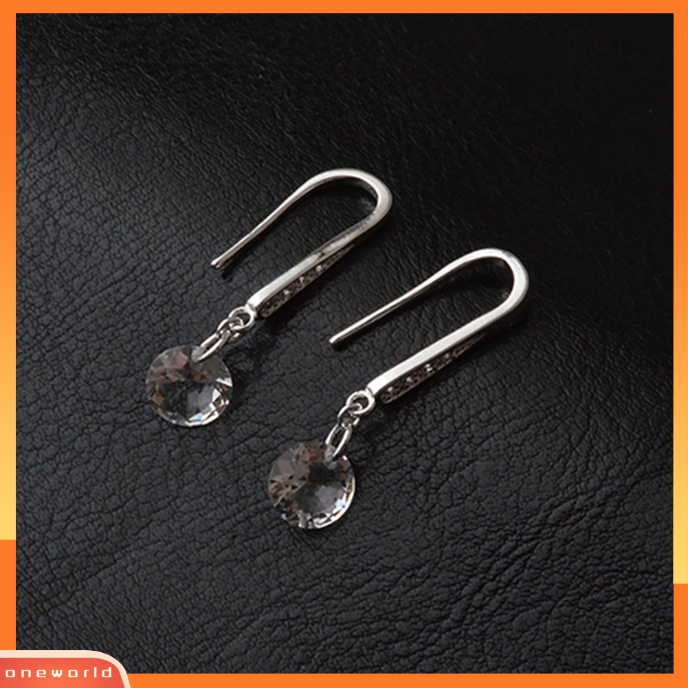 [WOD] Wanita Fashion925 Sterling Perak Berlian Imitasi Menjuntai Anting-Anting Perhiasan Pernikahan