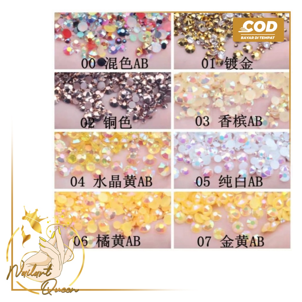 Rhinestone AB 3mm 10.000pcs Gems Henna  Candy Rhinestone Jelly AB