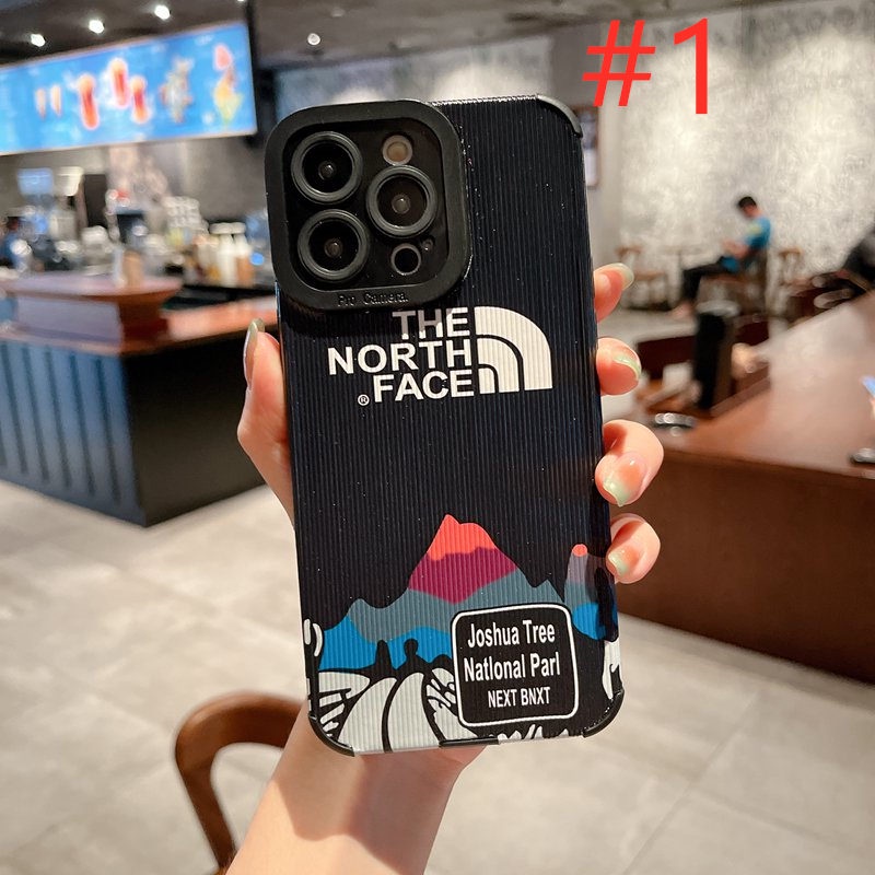 Black &amp; White The North Face Soft Silicon Case HP iP iPhone 6 6S 7 8 14 + Plus SE 2020 2022 X XS XR 11 12 13 Pro Max New FTD Casing Apple