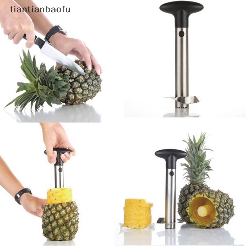 [tiantianbaofu] 1pcs Stainless Steel Pineapple Corer Slicer Peeler Pineapple Core Remover Pemotong Nanas Pine Apple Peeler Pemotong Buah Manual Slicer Alat Masak Dapur Boutiqu