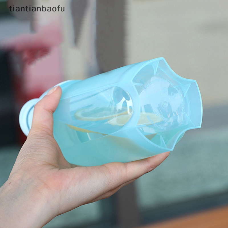 [tiantianbaofu] Botol Pengocok Bubuk Portabel Botol Air Anti Bocor Untuk Gym Fitness Training Sport Mixing Cup Dengan Skala Butik
