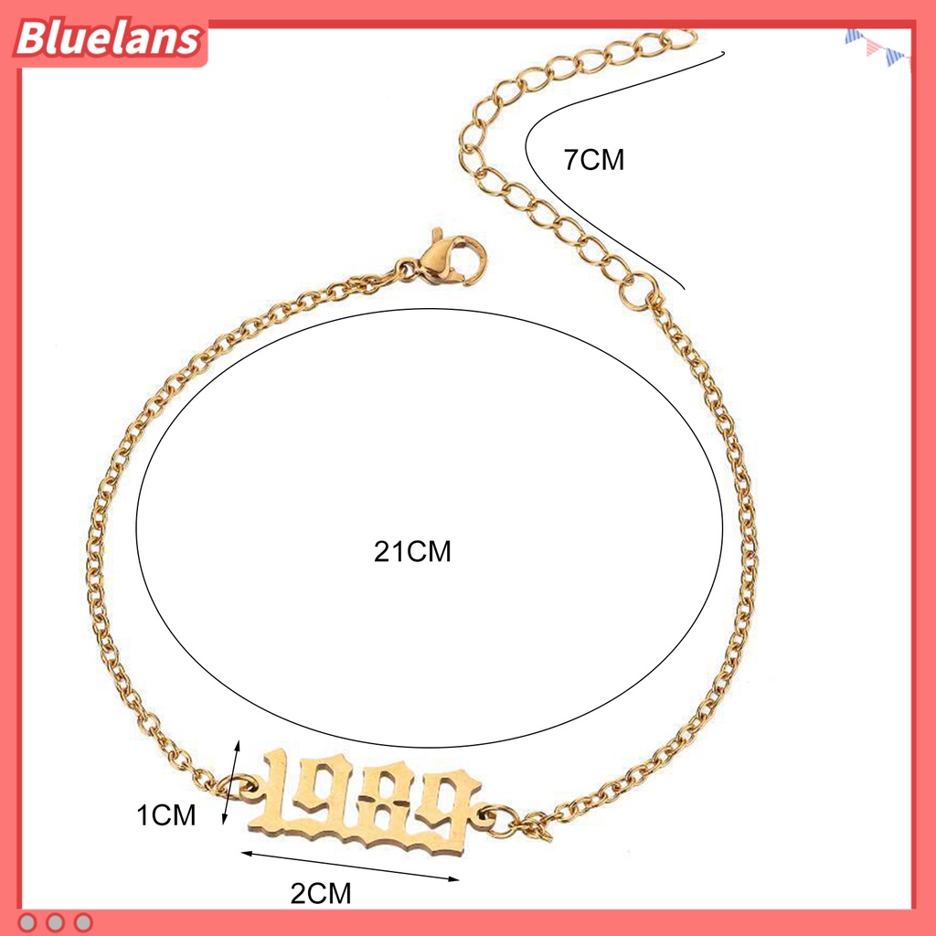 [BLS] Gelang Kaki Wanita 1980-2000 Angka Adjustable Anti Karat Lobster Clasp Gelang Kaki All Match Untuk Pantai