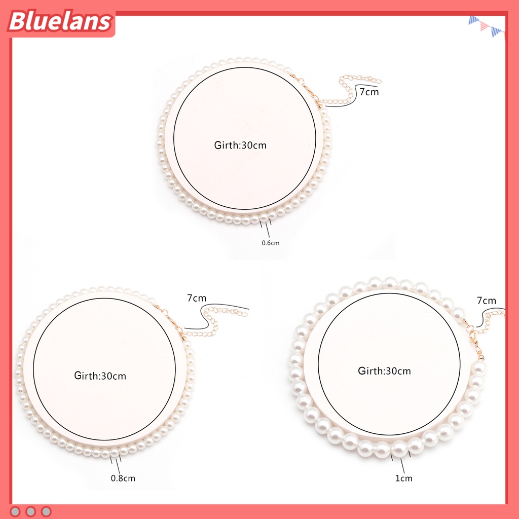 [BLS] Choker Kalung Royal Permukaan Halus Indah Imitasi Mutiara Simetris Kalung Pengantin Perhiasan Pernikahan