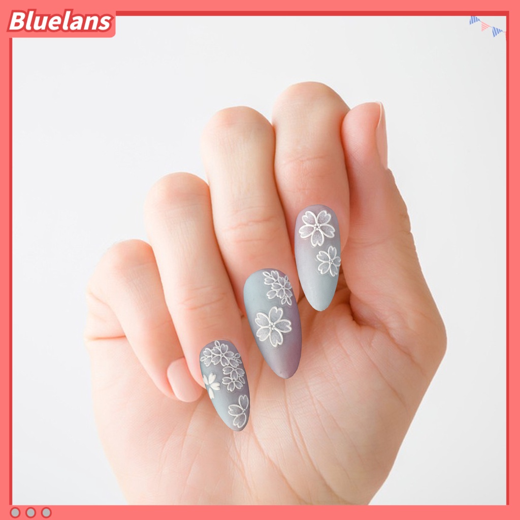 [BLM] 1lembar Stiker Nail Art Mudah Tempel Removable Berbagai Bentuk Desain Kuku 3D Timbul Stiker Kuku Terukir Bunga Nail Decal Nail Salon Aksesoris