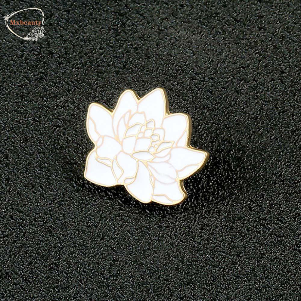 Mxbeauty Bunga Teratai Bros Hadiah Untuk Wanita Pria Hadiah Untuk Anak-Anak Perhiasan Aksesoris Floral Tanaman Travel Commemorative Lapel Pin Lencana Pin Enamel Pin