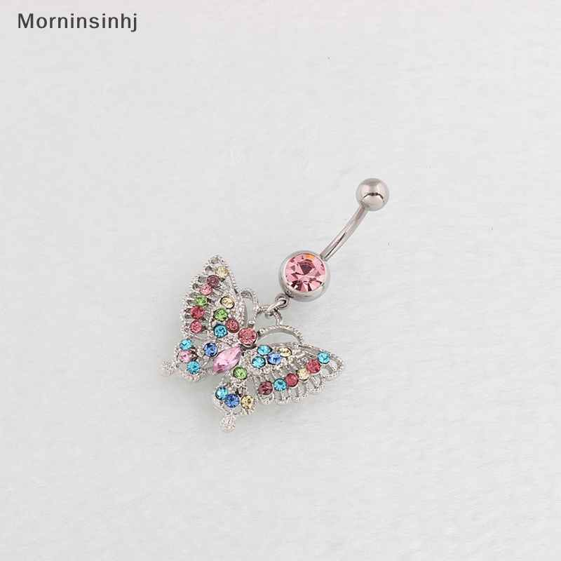 Mornin Colorful Butterfly Belly Navel Ring Stud Belly Button Rings Alloy Liontin Belly Bar Untuk Wanita Sexy Pusar Tubuh Perhiasan id