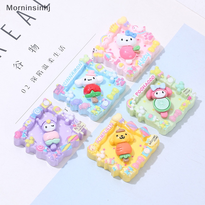 Mornin Buah Kartun Hewan Lucu Bingkai Foto Bentuk Aksesoris Resin Kuromi Melody Untuk Lem Cream Phone Case DIY Handmade Bahan id