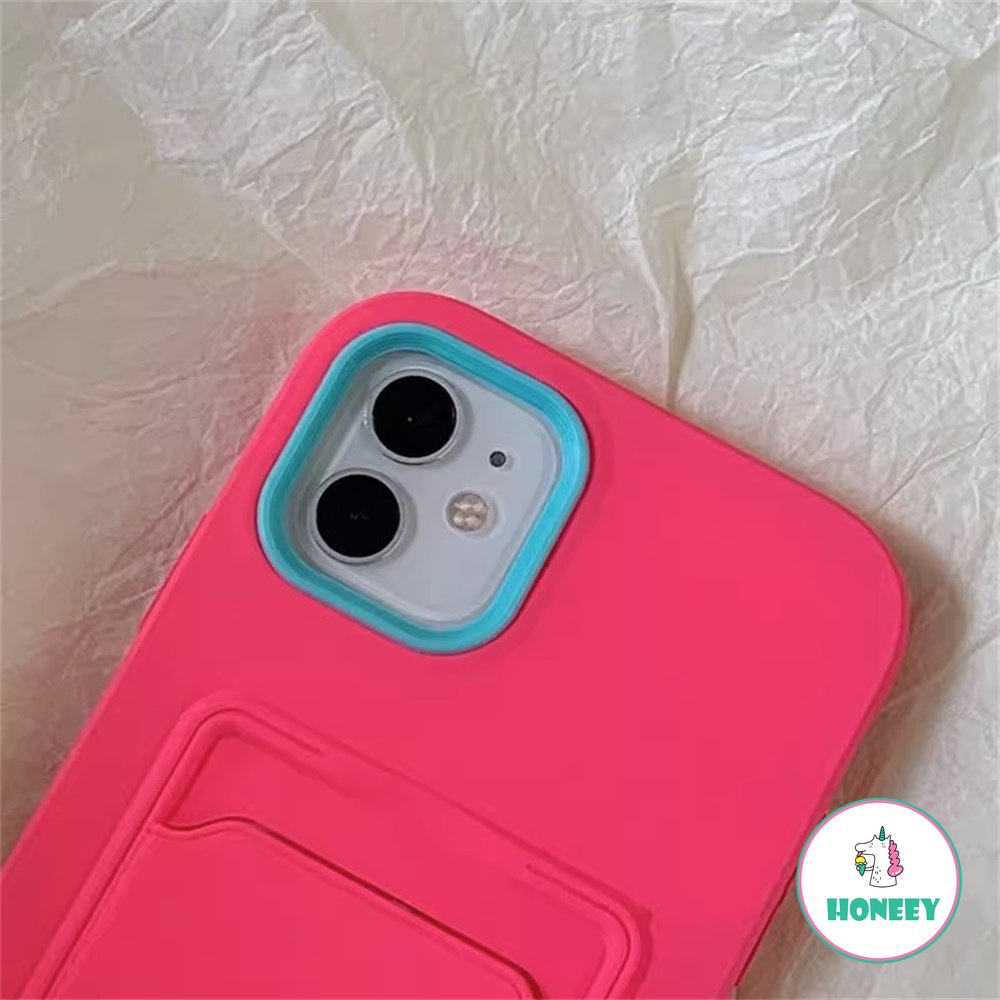 IPHONE Case Holder Tas Slot Kartu Fashion Untuk Iphone14 13 11 12 Pro Max XS Max XR 14Pro Shockproof Soft Dompet Cover