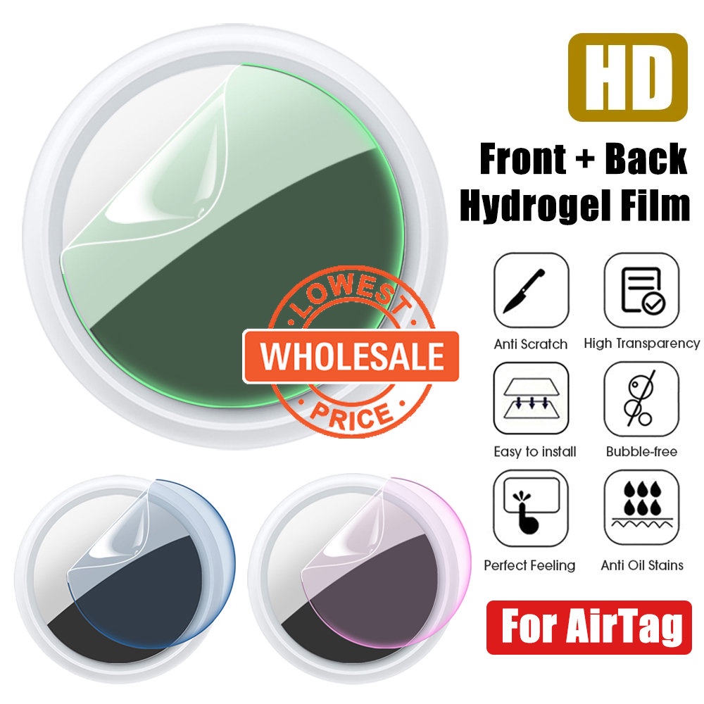 [Harga Grosir] Film Hydrogel Depan Dan Belakang Kompatibel Untuk Apple AirTag Tracker HD Bening Lembut TPU Pelindung Layar Multi-Warna Cakupan Penuh Film Pelindung Anti Gores