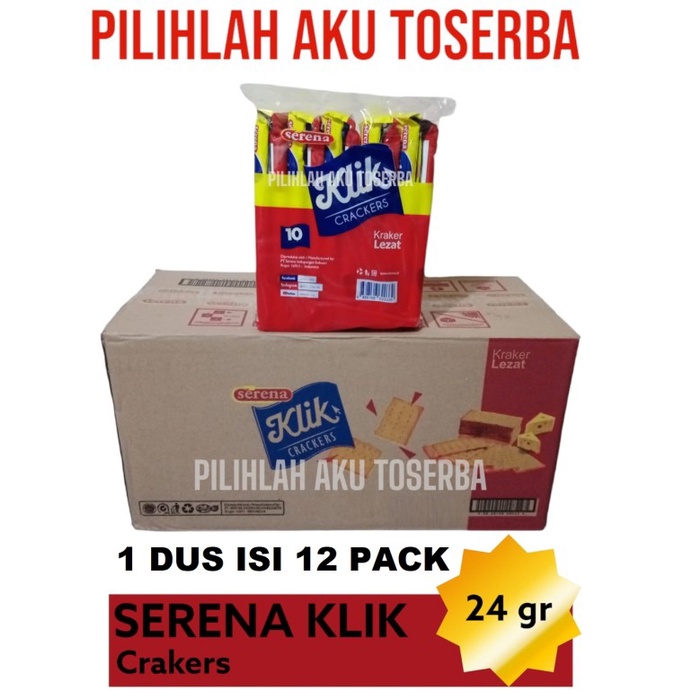 

Biskuit Serena KLIK CRACKERS 24 gr - ( HARGA 1 DUS isi 12 )