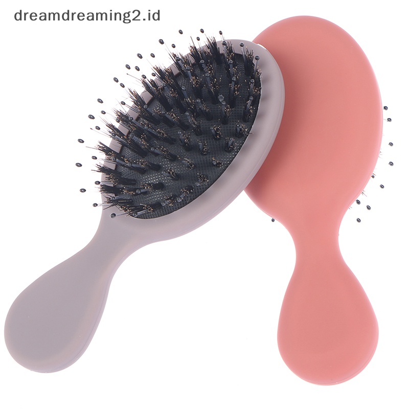 (drea) Sisir Sikat Rambut Wanita Bulu Babi Alami Anti Statis Hairbrush Barber Brush //