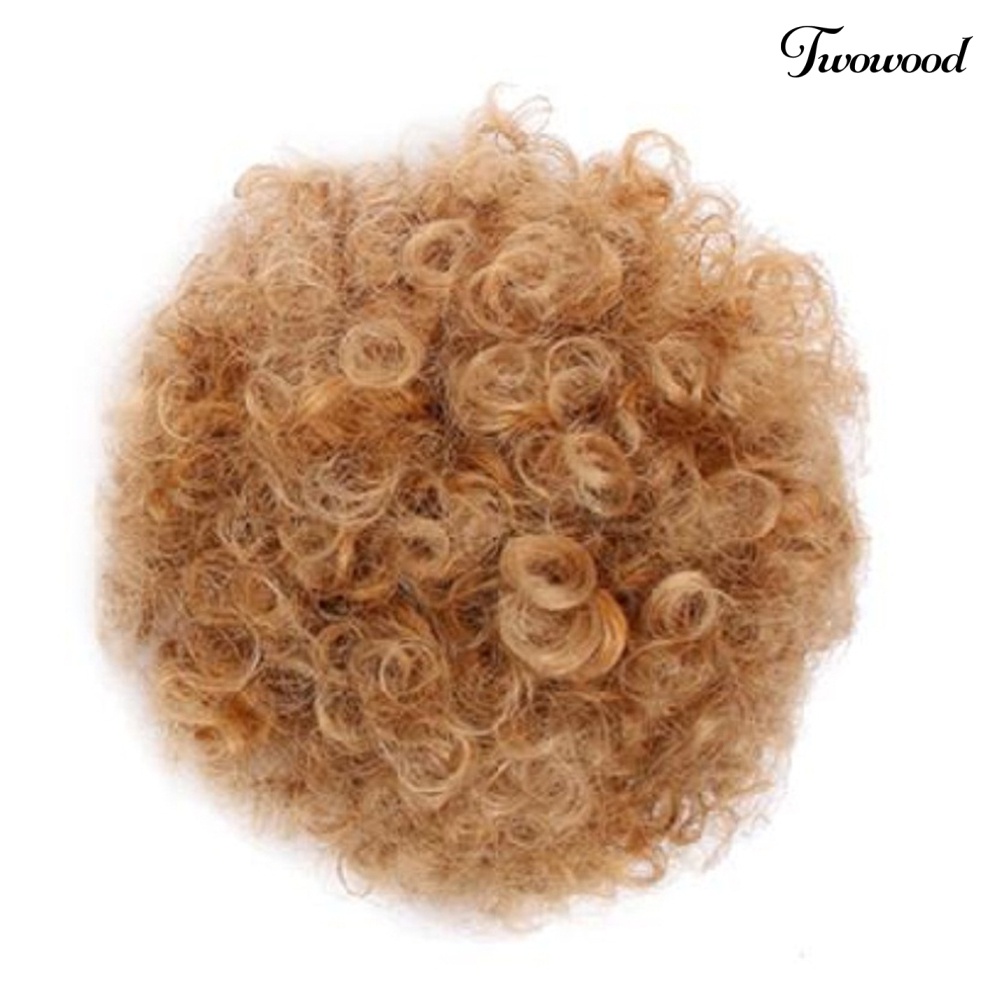 Twowood Wanita Pendek Keriting Sintetis Afro Ponytail Besar Rambut Ekstensi Penuh Wig Sopak