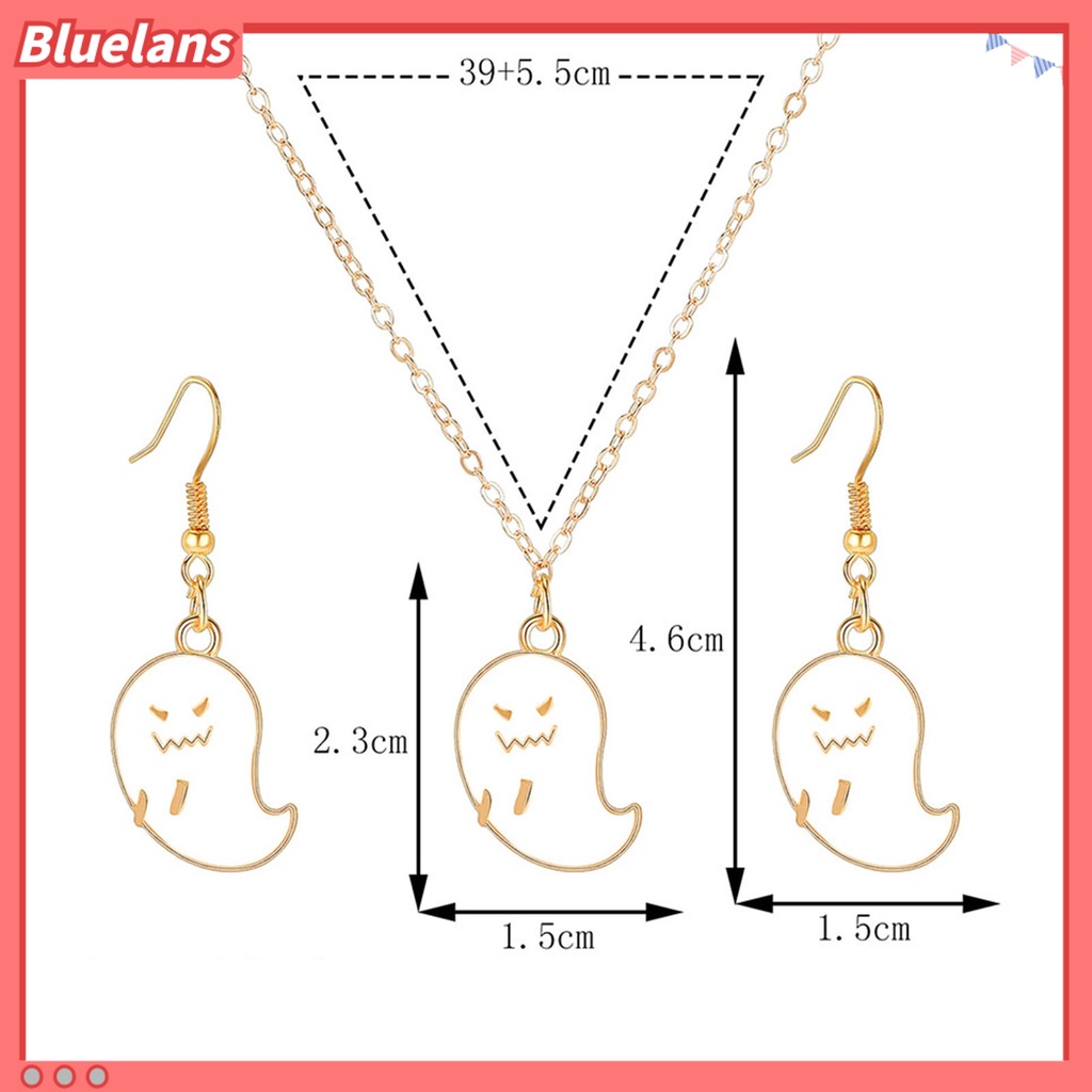 [BLS] 1set Set Perhiasan Pengantin Wanita High Gloss Bentuk Lucu Hypoallergenic Liontin Kalung Kait Anting Set Perhiasan Aksesori