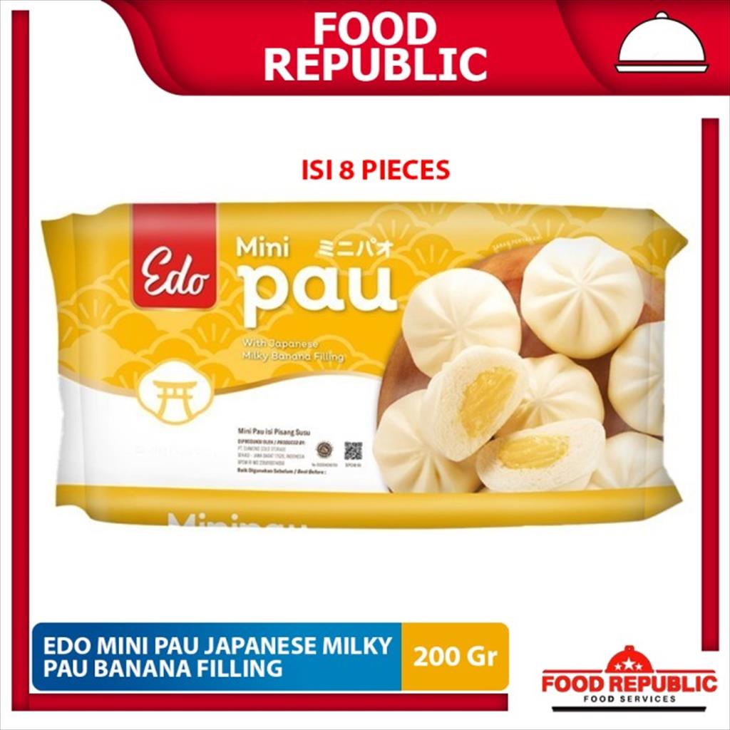 Edo Mini Pau Japanese Milky Banana Filling 200 Gr Isi Pisang Susu