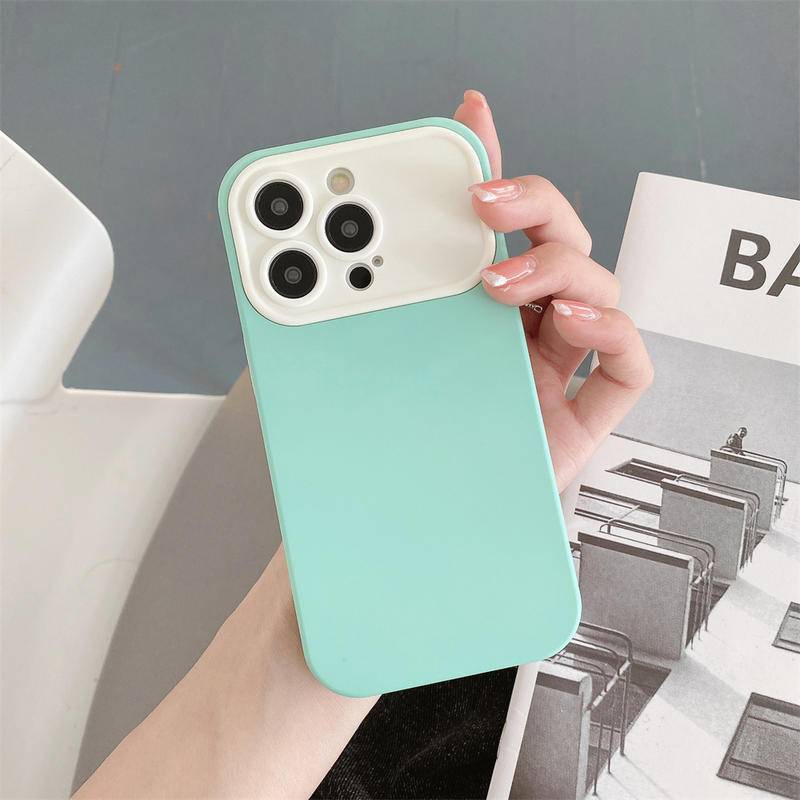 IPHONE Perlindungan Lensa Case Telepon Kontras Warna Untuk iPhone12 11 Pro MAX XS MAX X XR Mewah Shockproof Silikon Soft Cover Untuk iPhone12 iPhone11