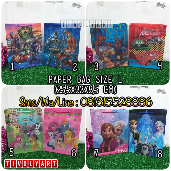 

[SC] Tas Ulang Tahun / Paper Bag Karakter Size L (25,5x33x8,5)