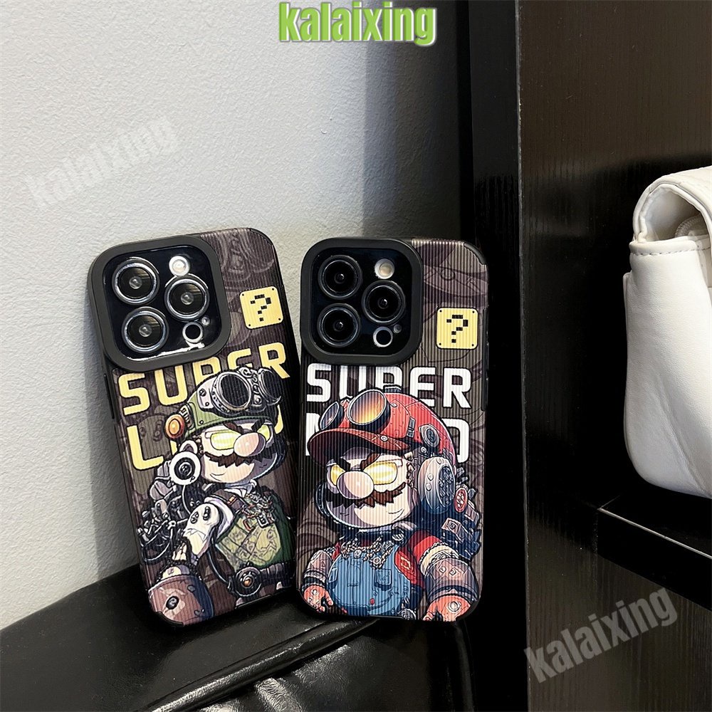 IPHONE Soft Case Persegi Motif Mario Kreatif Untuk Iphone14Plus14 Pro Max13 12 11 Xs Max X Xs Xr7 8 Plus Cover Belakang Kulit