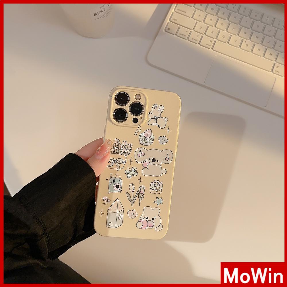 Case iPhone 14 Pro Max iPhone Case Cream Glossy Film Lembut TPU Shockproof Kamera Case Perlindungan Hewan Lucu Kompatibel dengan iPhone 13 Pro Max 12 Pro Max 11 Xr X Max 7Plus 8Plus