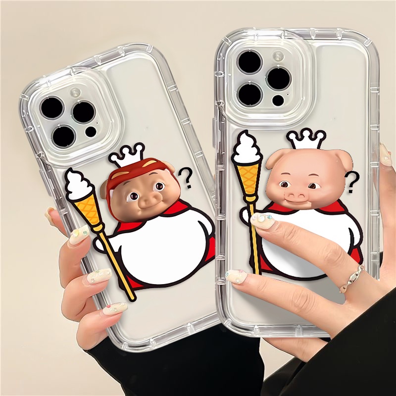 IPHONE Couple Pigs Soft Phone Case Kompatibel Untuk Iphone14 13 11 12 Pro XS Max X Xr7 +8 Plus Casing Silikon Transparan TPU Shockproof Cover