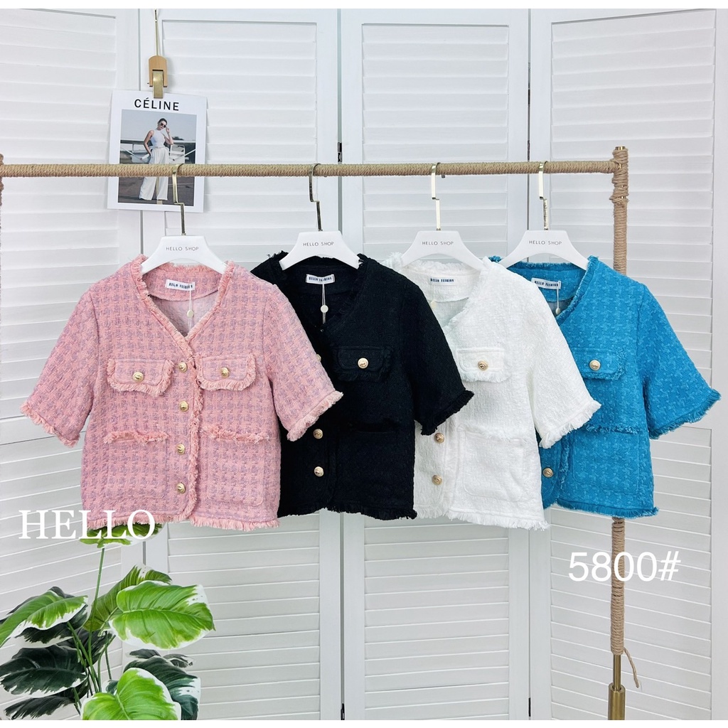 VNECK TWEED SS GOLD TOP 5800 MERK HELLO IMPORT BANGKOK