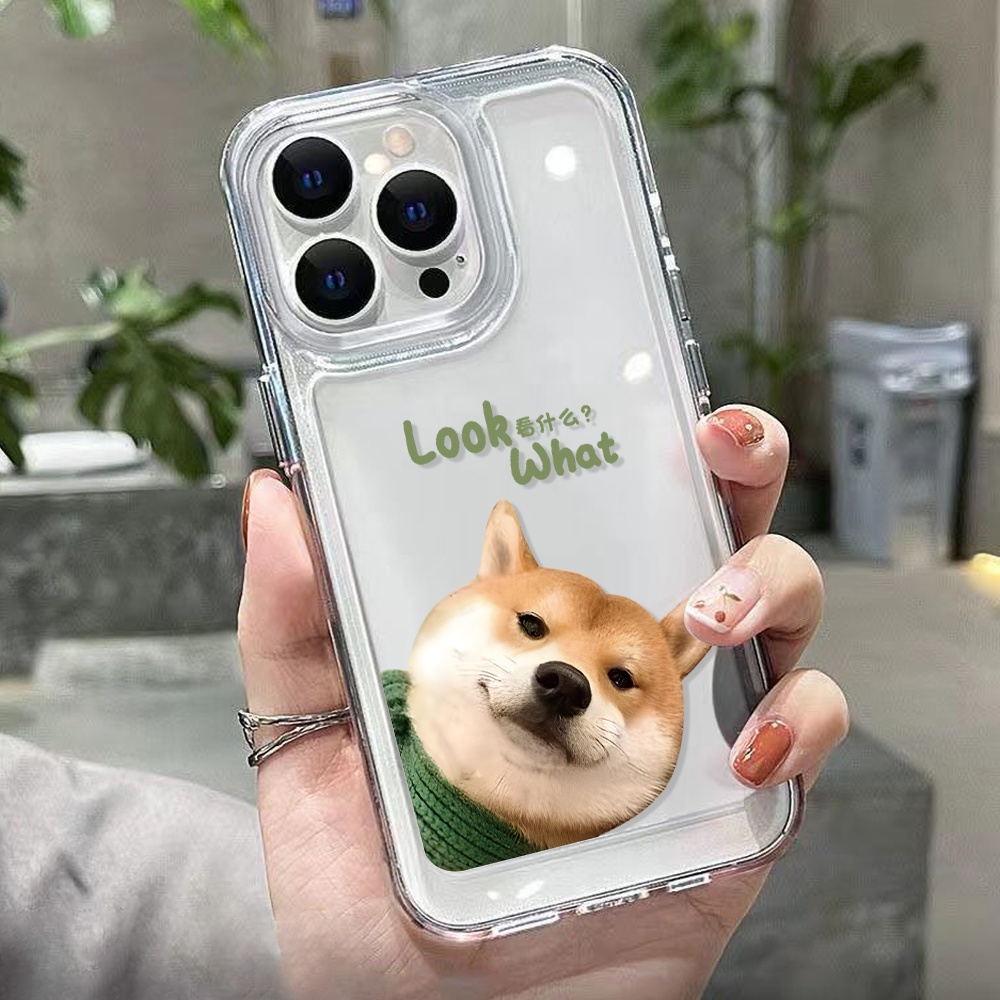 Case Anjing Lucu Untuk Oppo A16 A16K A16E A11K A11X A5S A12 A12S A15 A17 A17K A57 A54 A53 A52 A3S A5 A8 A9 A36 A37 A93 A96 A92 A72 A73 A74 A76 A77 Akrilik Space TPU Penutup Belakang