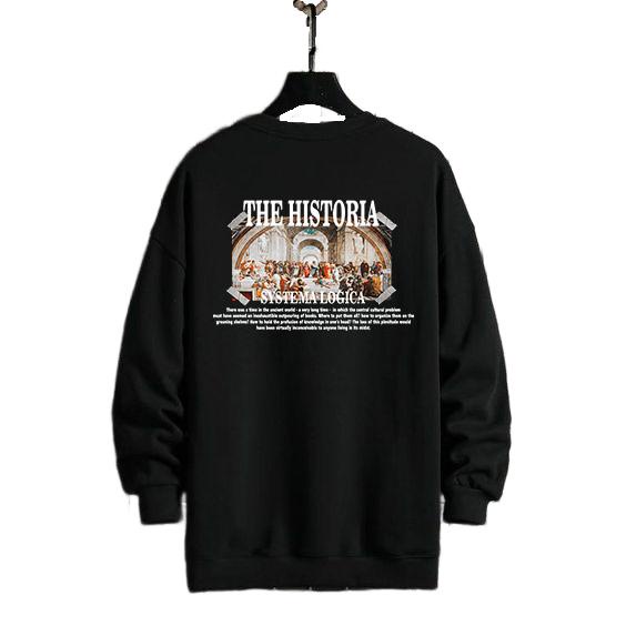 Crewneck Unisex Civil War Sweater History Roman oversize  fleece  hitam kece