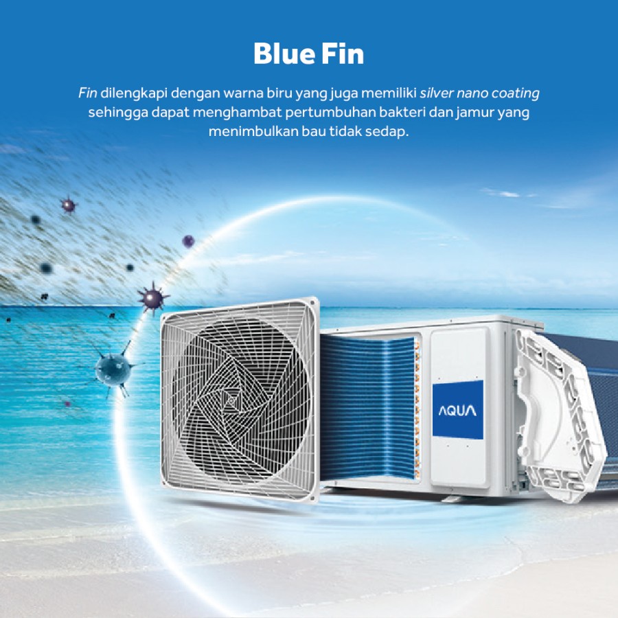 FREE ONGKIR AQUA AC Split 0.5 PK AQA-KCR5AHQ1 Turbo Cool Air Conditioner AC 1/2 PK