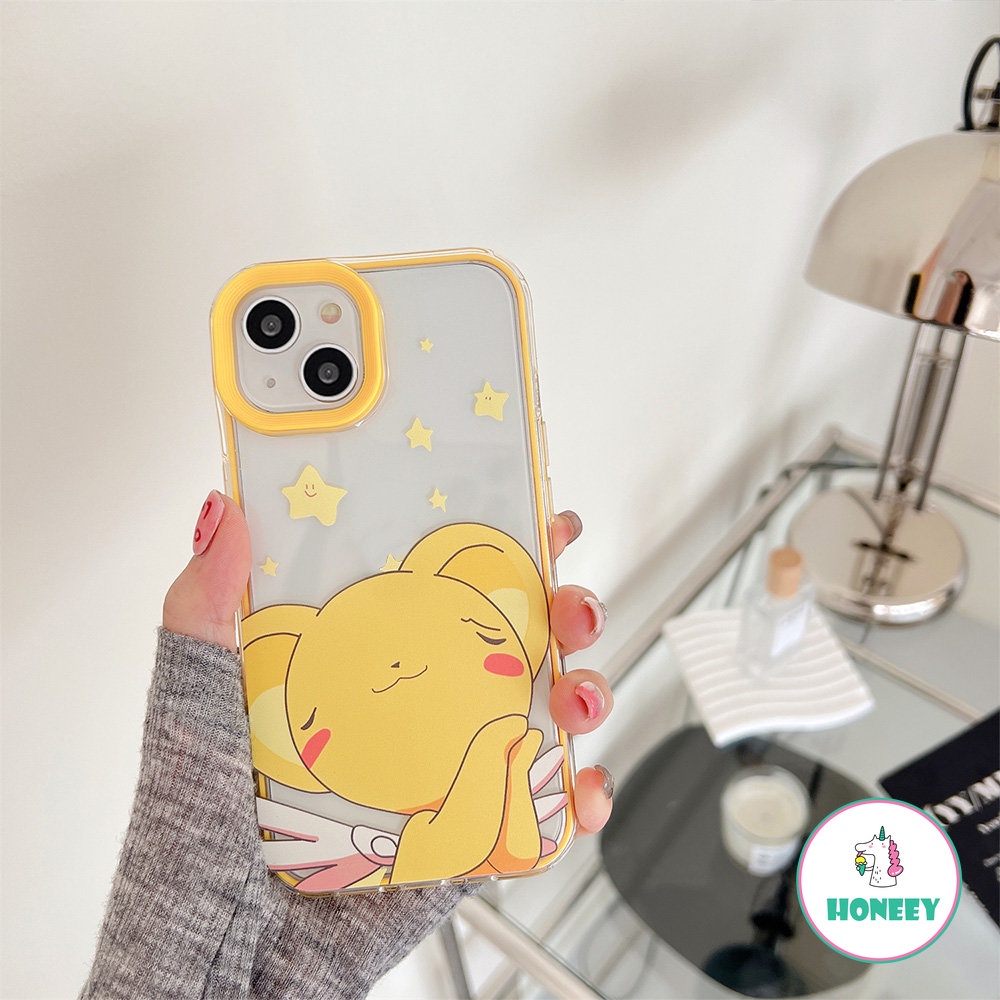 IPHONE Fashion 3in1 Lovely Animal Phone Case Untuk Iphone11 12 /12pro 13 14 Pro Max XR Xs7 8 Plus Transparan Shockproof Lembut TPU Penutup Belakang