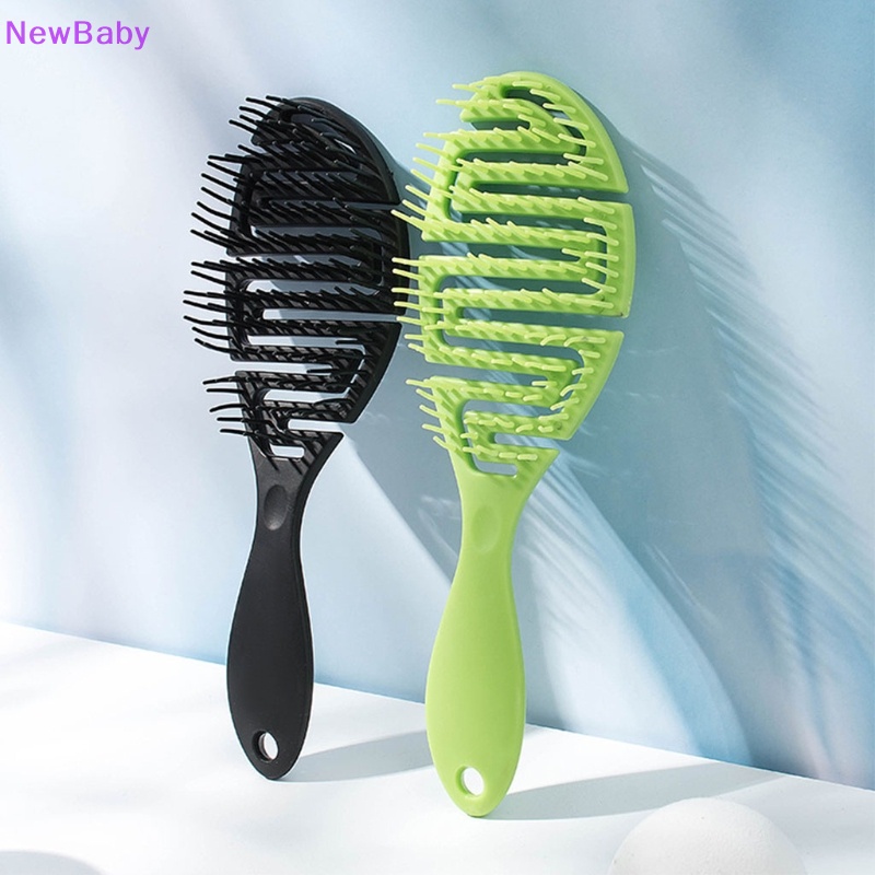 Newbaby Sikat Basah DryCurved Comb Massage Comb Fluffy Shape Ribs Curling Comb Pada Rambut Basah ID