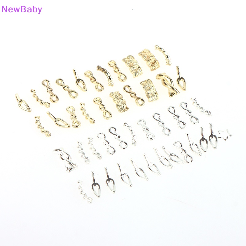 Newbaby 10 /20Pcs Rantai Logam Emas Perak Jepang Korea Nail Art Dekorasi DIY Alat Kuku ID